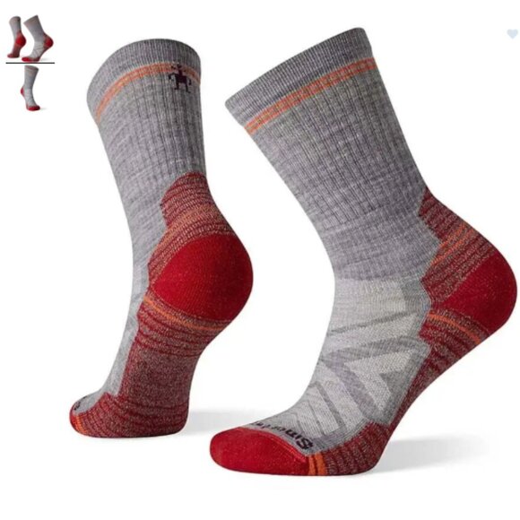 Smartwool Women's Medium Hike Light Cushion Crew Socks Red Grey NWT - Picture 1 of 2